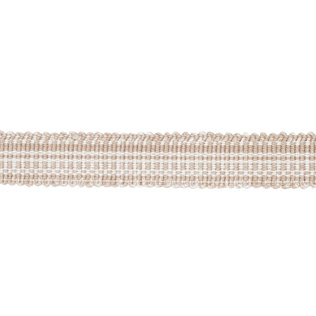 Schumacher Cotton Strie Tape Narrow Sand Trim Sample 83951