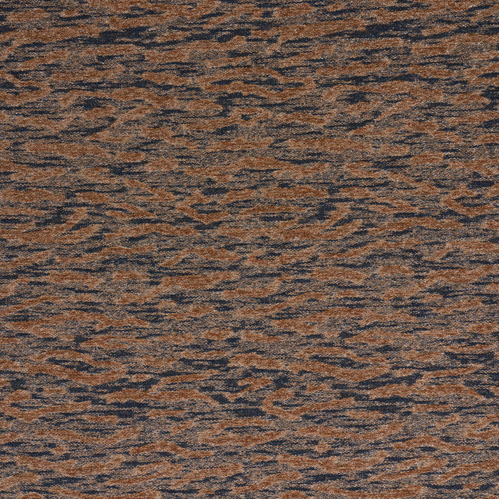 Schumacher Altamira Navy/Brown Fabric Sample 83970