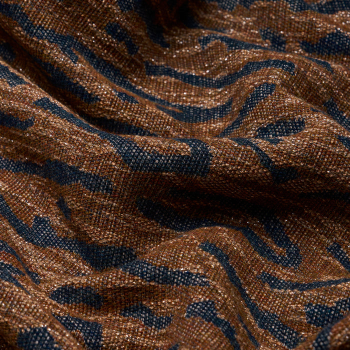 Schumacher Altamira Navy/Brown Fabric Sample 83970