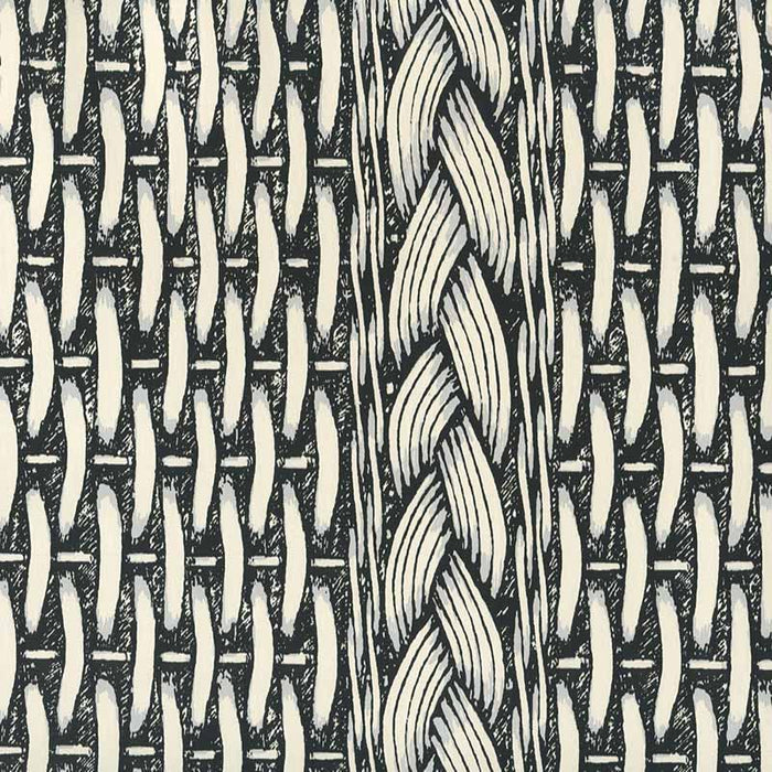 China Seas Newport Rattan Black Gray Wallpaper Sample 8400WP-01OW