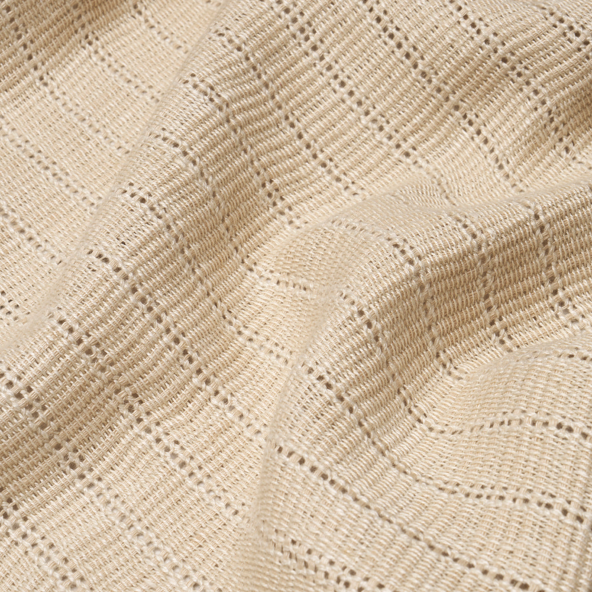 Schumacher Remi Handwoven Linen Casement Natural Fabric Sample 84040