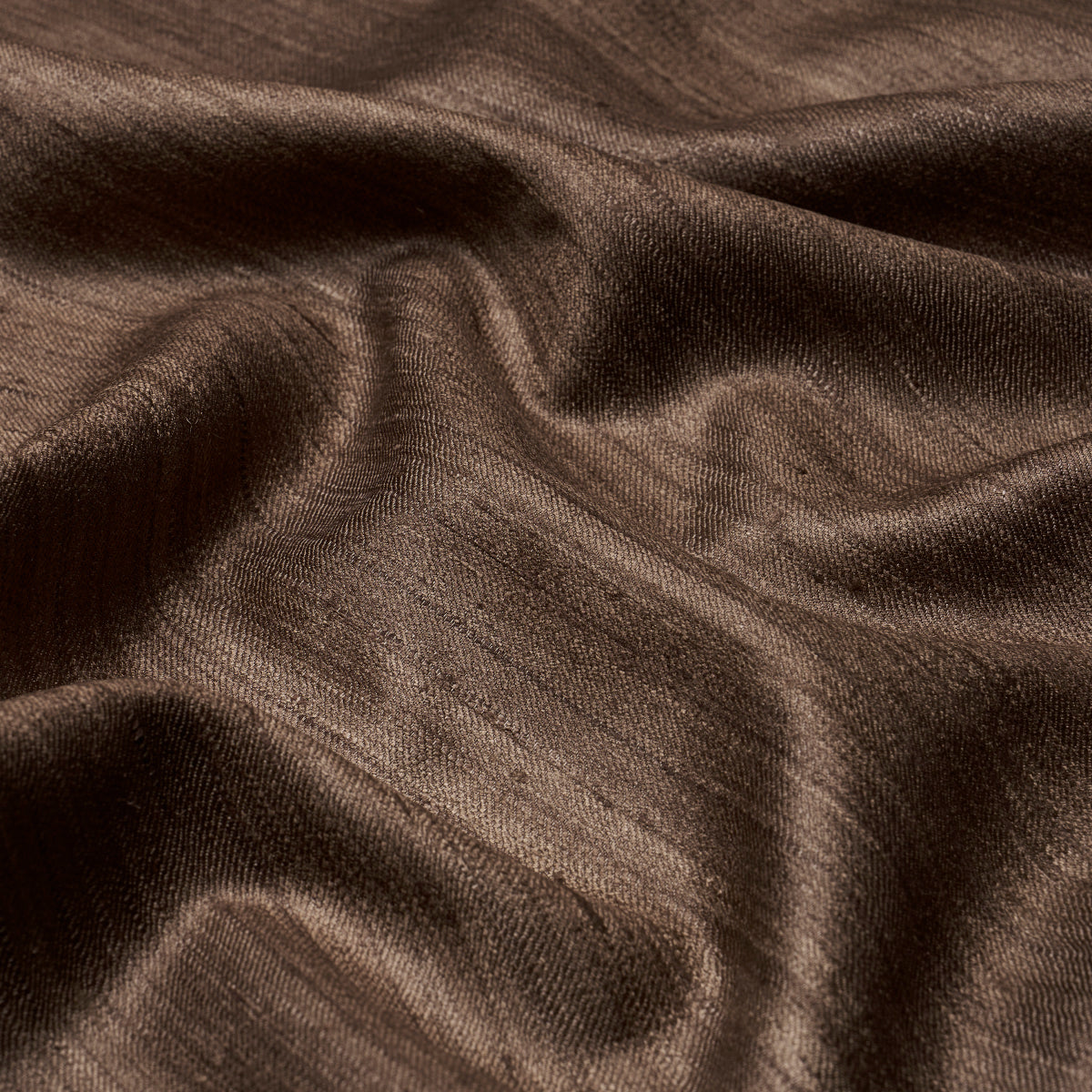 Schumacher Amir Handwoven Silk Casement Walnut Fabric 84072