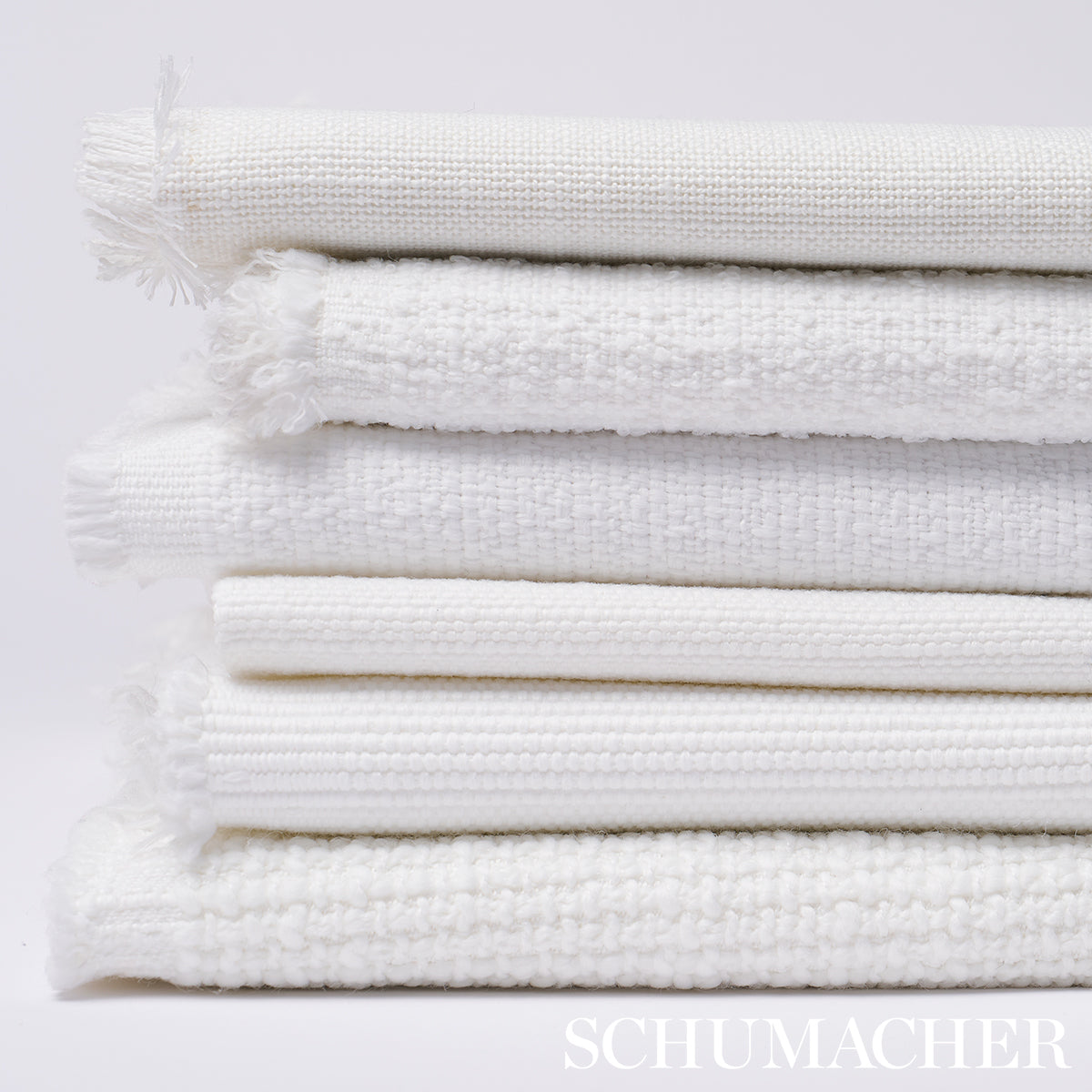 Schumacher Sadie Indoor/Outdoor White On White Fabric Sample 84153