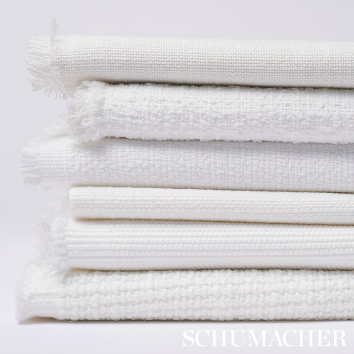 Schumacher Sasha Indoor/Outdoor White Fabric Sample 84239