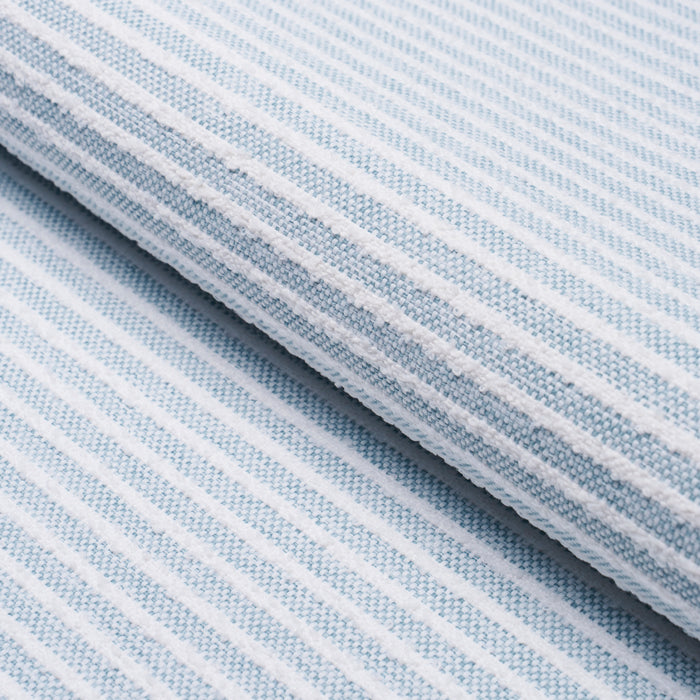 Schumacher Boucle Stripe Indoor/Outdoor Chambray Fabric Sample 84260