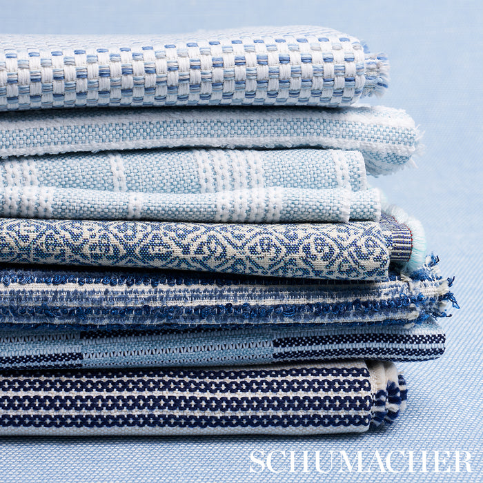 Schumacher Pacifica Indoor/Outdoor Blue Fabric Sample 84311