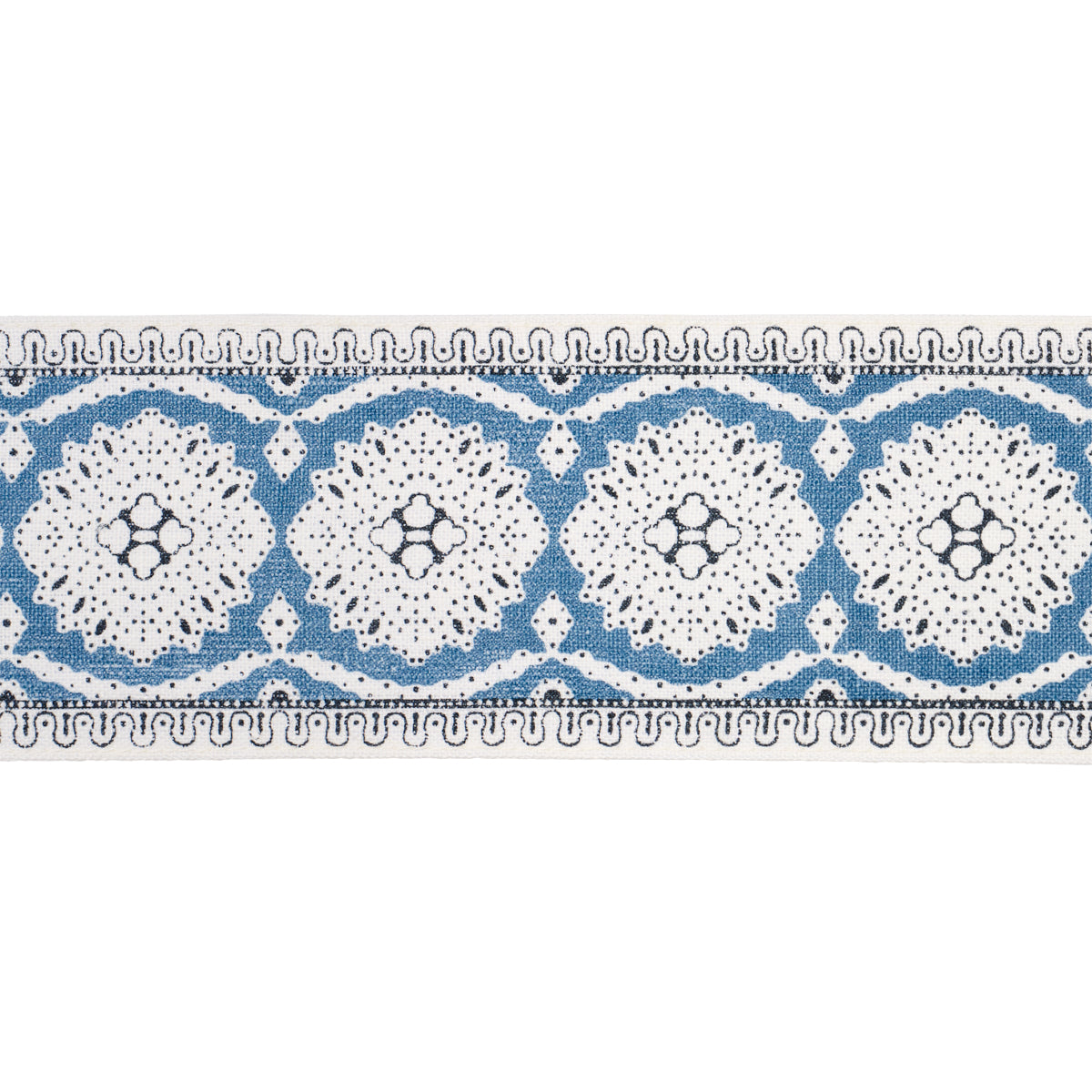 Schumacher Maximilian Tape Blue Trim Sample 84330