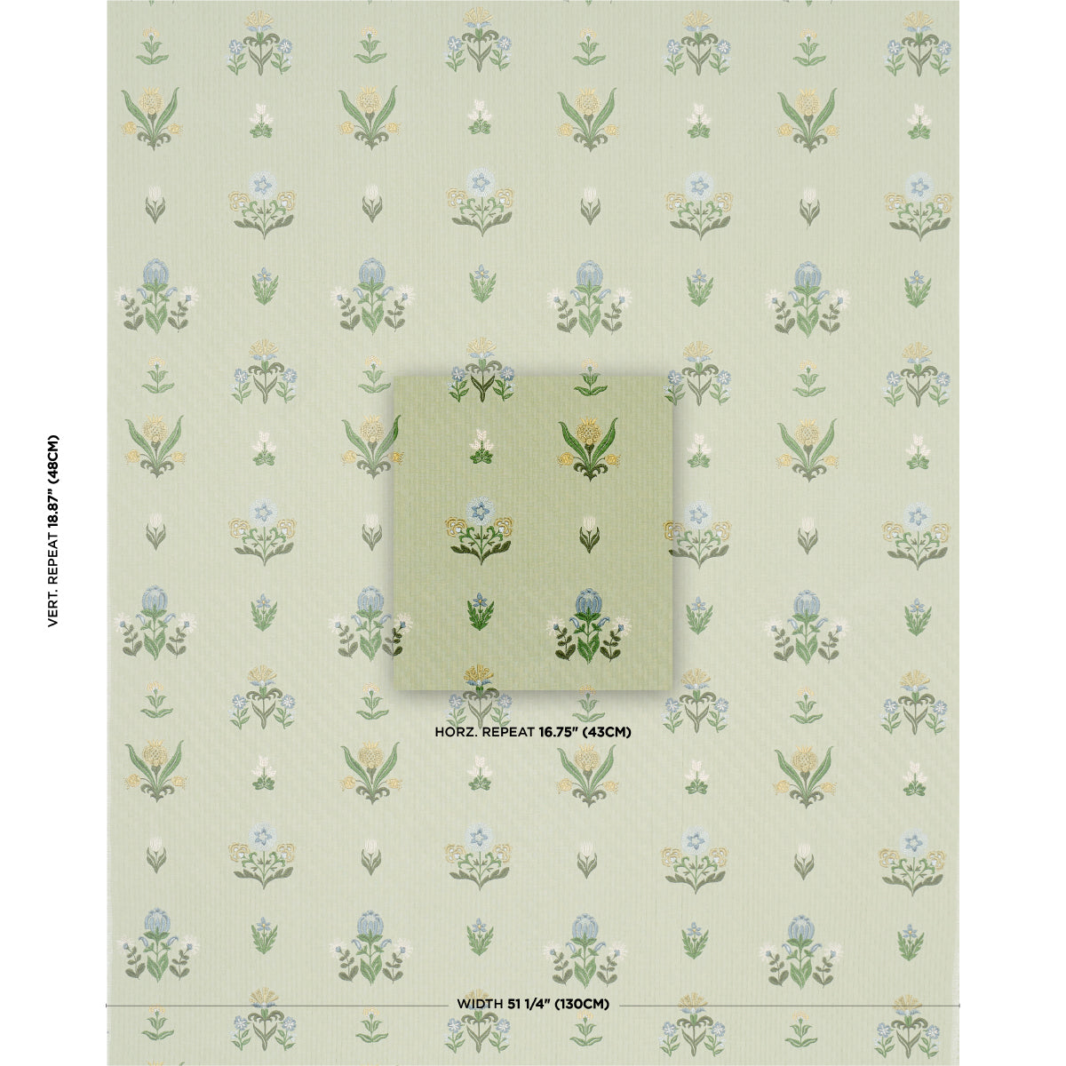 Schumacher Elmslie Embroidery Leaf Fabric 84371