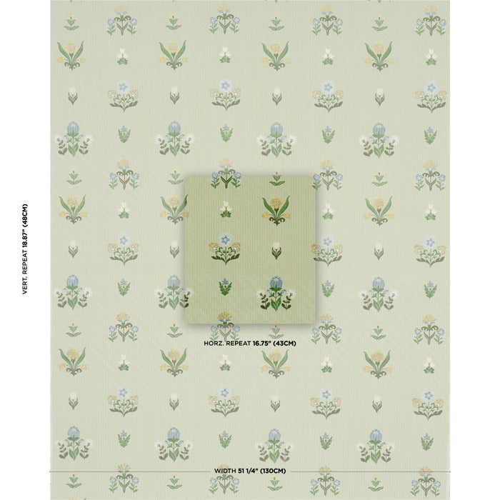 Schumacher Elmslie Embroidery Leaf Fabric Sample 84371