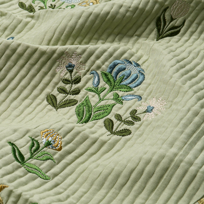 Schumacher Elmslie Embroidery Leaf Fabric 84371