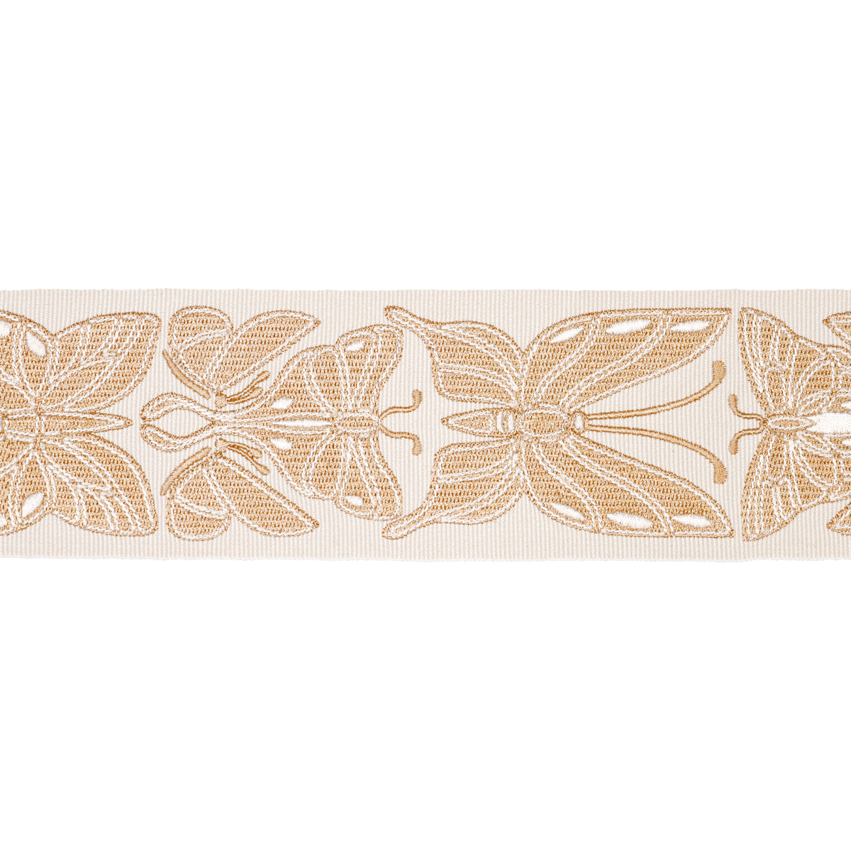 Schumacher Metamorphosis Tape Ivory & Gold Trim Sample 84381