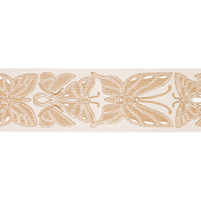 Schumacher Metamorphosis Tape Ivory & Gold Trim Sample 84381