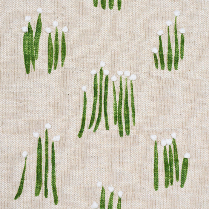 Schumacher Meadow Button Hand Embroidery Neutral Fabric 84391