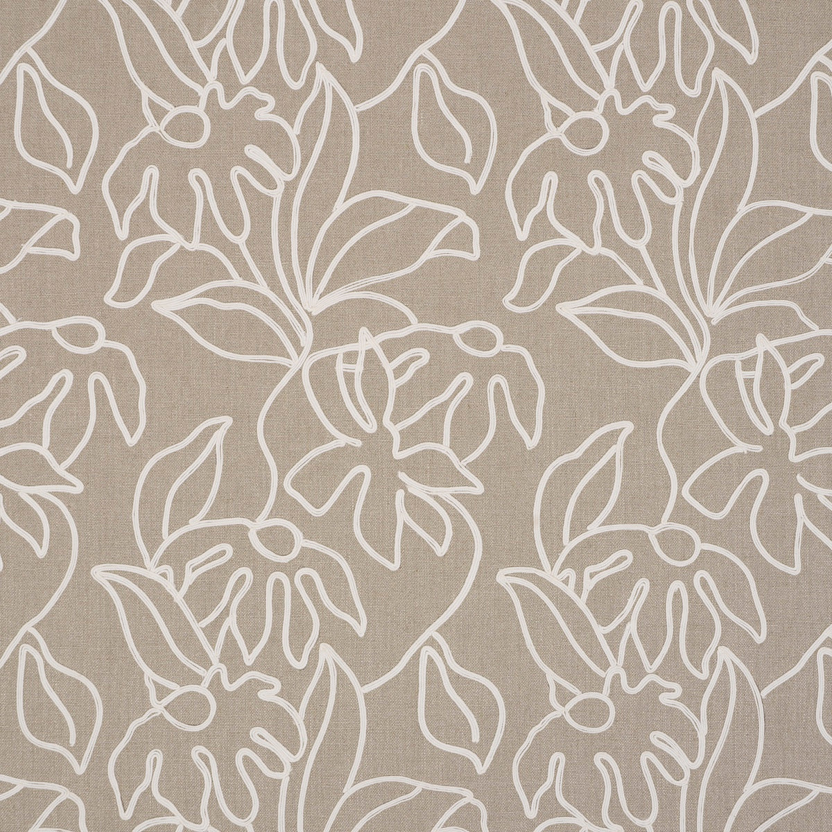 Schumacher Lola Embroidery Flax Fabric 84410