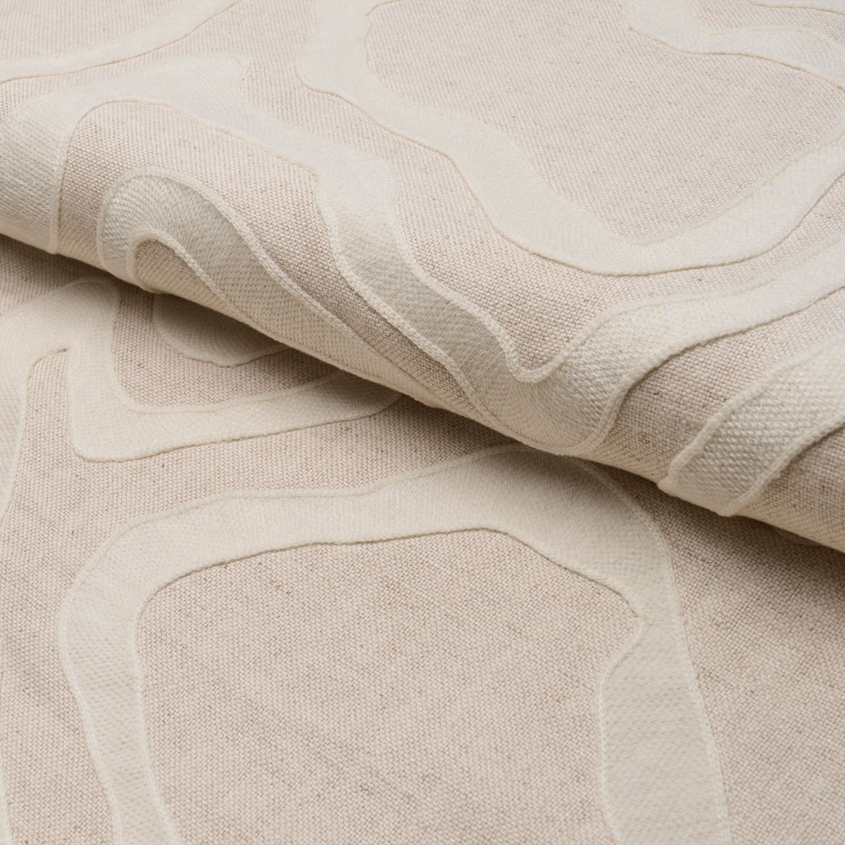 Schumacher Defeo Embroidery Bone Fabric 84431