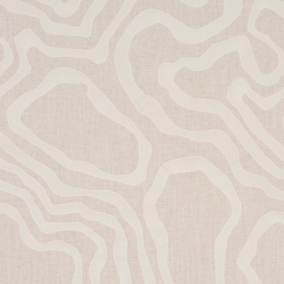 Schumacher Defeo Embroidery Bone Fabric 84431