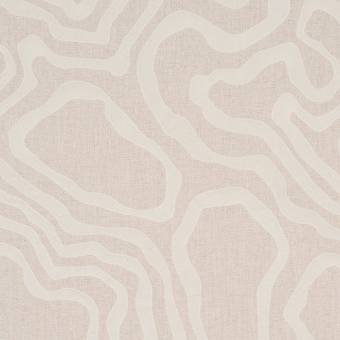 Schumacher Defeo Embroidery Bone Fabric Sample 84431