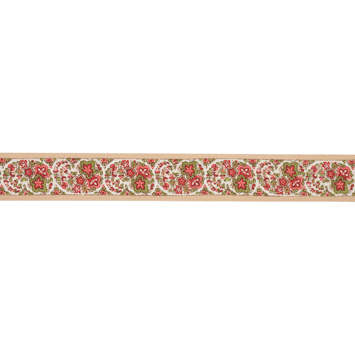 Schumacher Ines Paisley Trim Rose & Cognac Trim Sample 84442