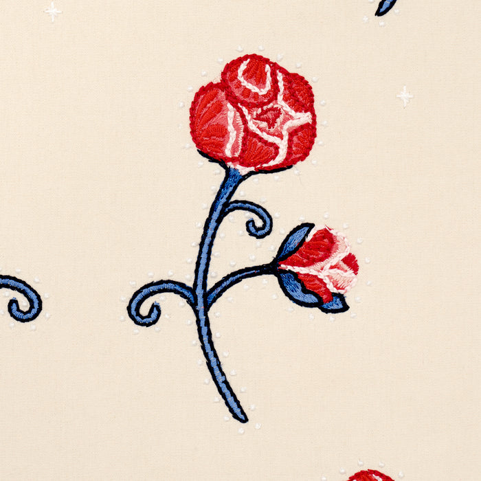 Schumacher Rhinestone Cowboy Embroidery Poppy Fabric Sample 84550