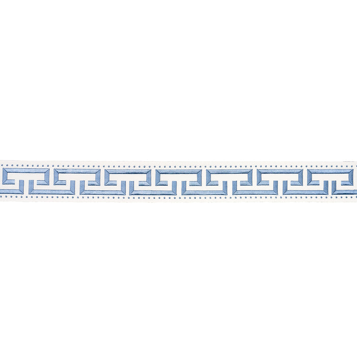 Schumacher Margo Fret Porcelain Trim Sample 84581