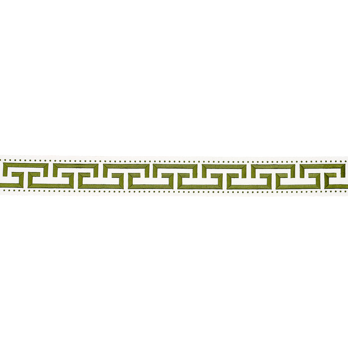 Schumacher Margo Fret Green Trim Sample 84582