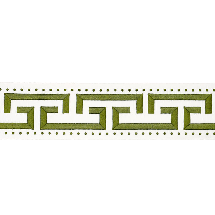 Schumacher Margo Fret Green Trim Sample 84582