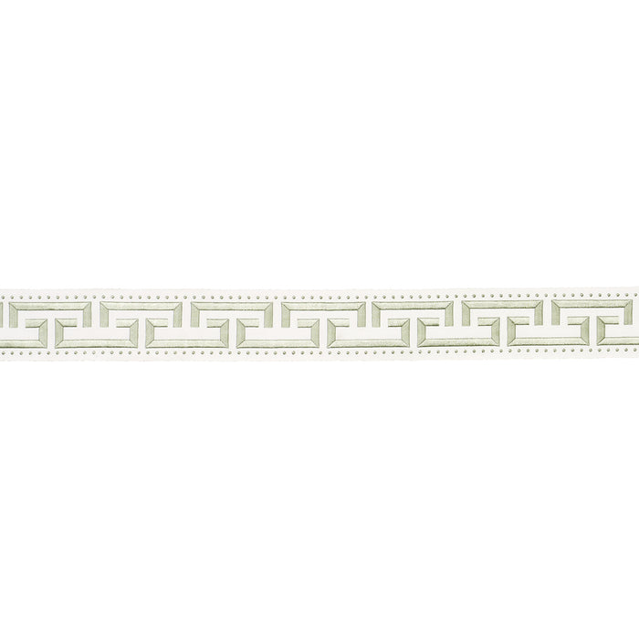 Schumacher Margo Fret Celadon Trim 84583