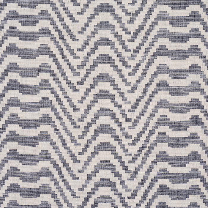 Schumacher Stepped Chevron Indigo Fabric 84640