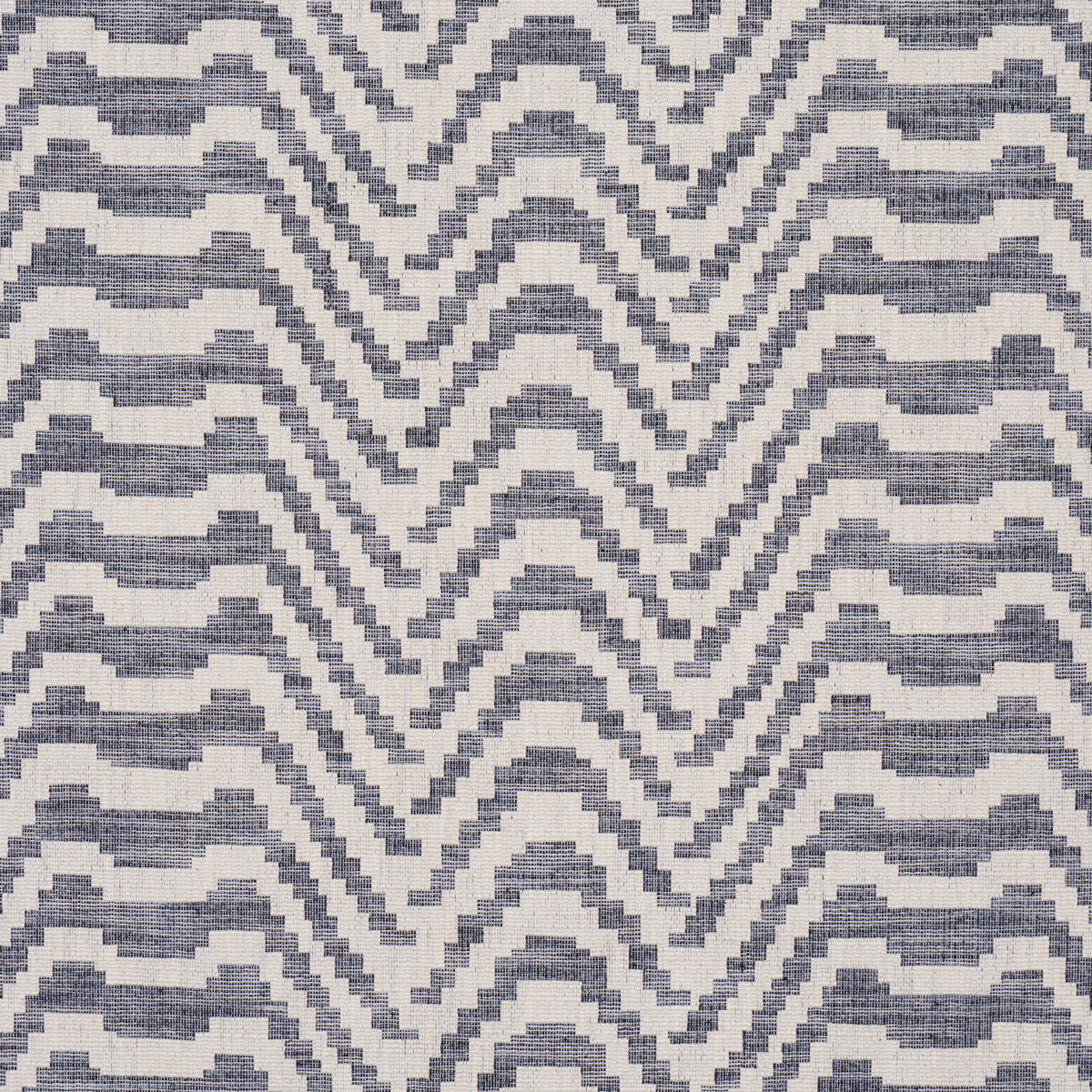 Schumacher Stepped Chevron Indigo Fabric Sample 84640