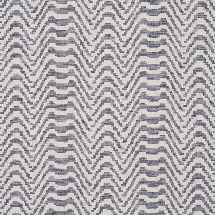 Schumacher Stepped Chevron Indigo Fabric Sample 84640