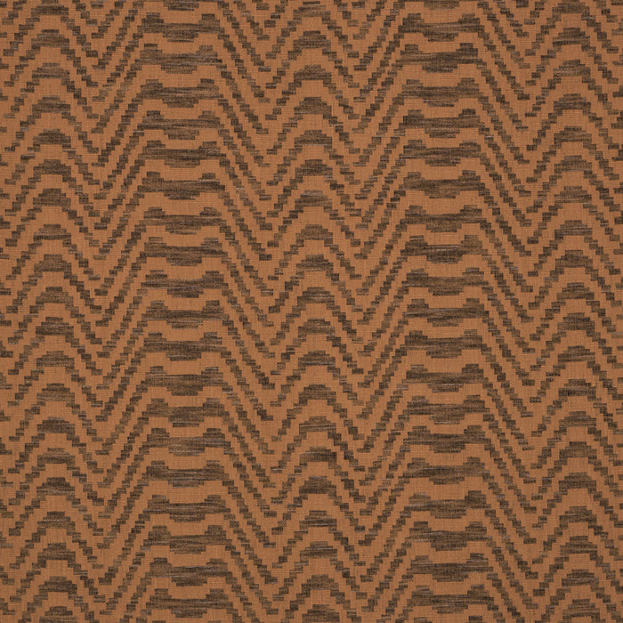 Schumacher Stepped Chevron Sepia Fabric Sample 84642