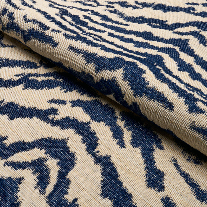 Schumacher Shivalik Hills Tiger Indigo Fabric 84651