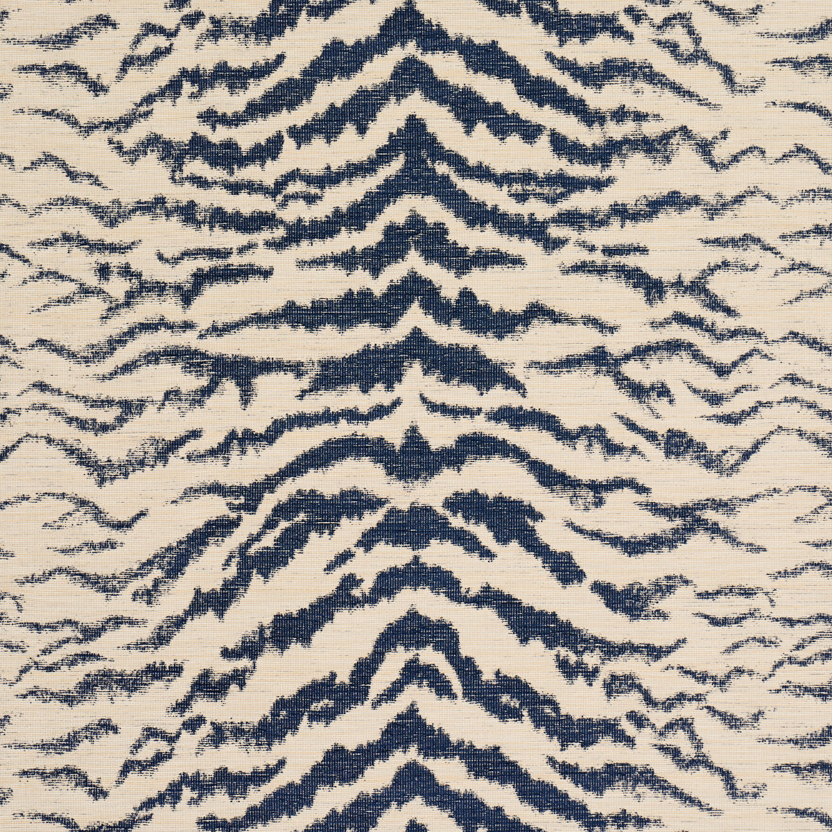 Schumacher Shivalik Hills Tiger Indigo Fabric 84651