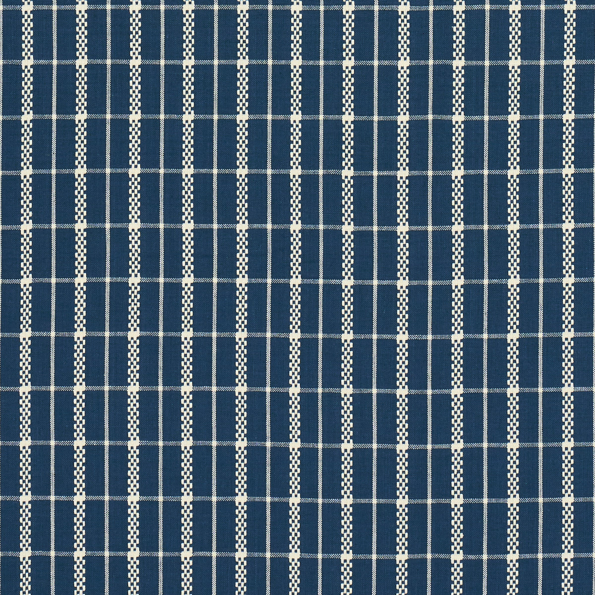 Schumacher Boyd Check Indigo Fabric 84681