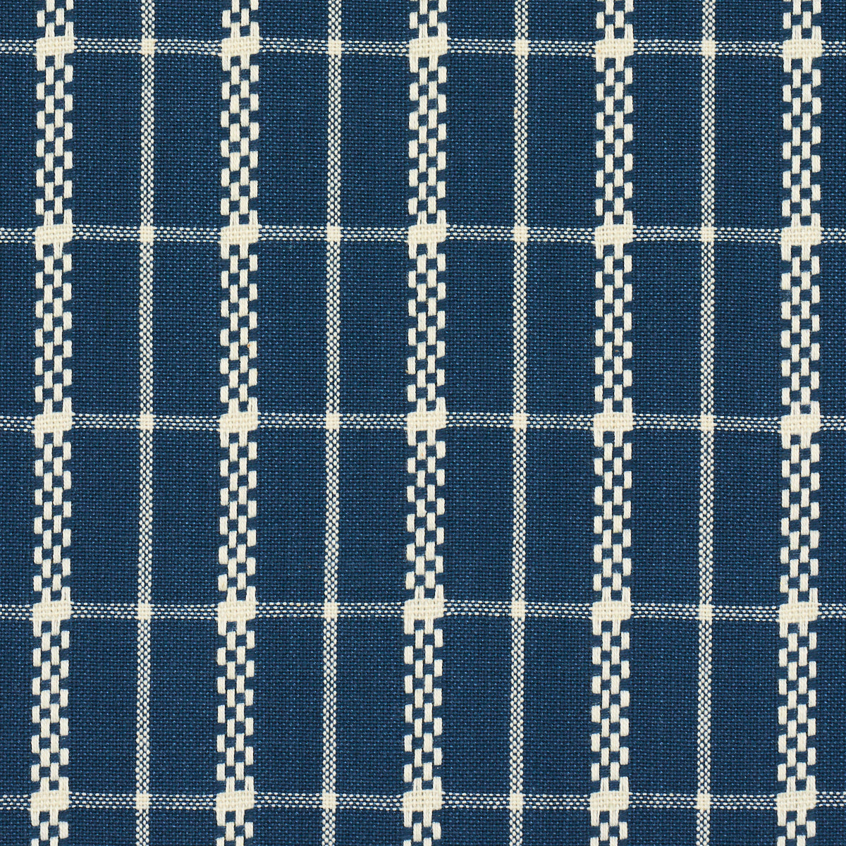 Schumacher Boyd Check Indigo Fabric Sample 84681