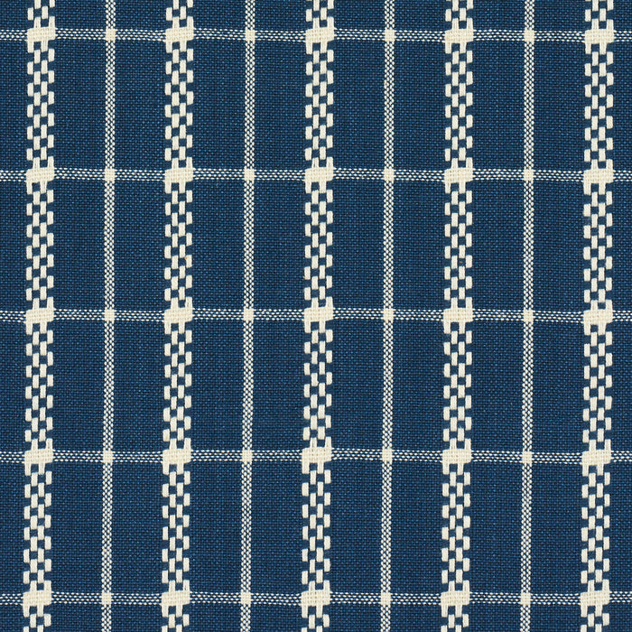 Schumacher Boyd Check Indigo Fabric 84681