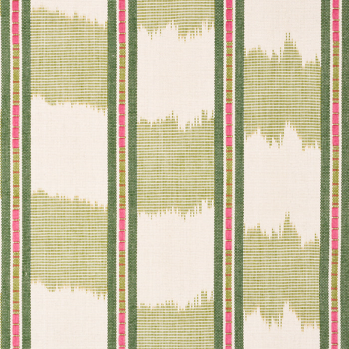 Schumacher Faye Ikat Leaf Fabric Sample 84711