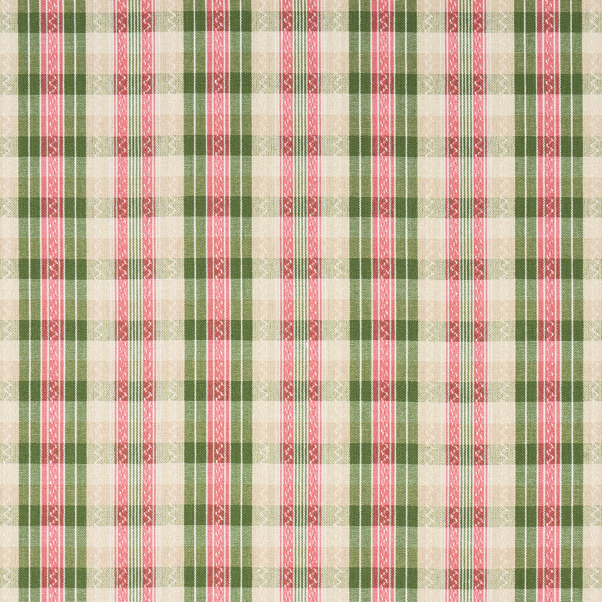 Schumacher Fonda Hand Woven Plaid Petal & Leaf Fabric 84721