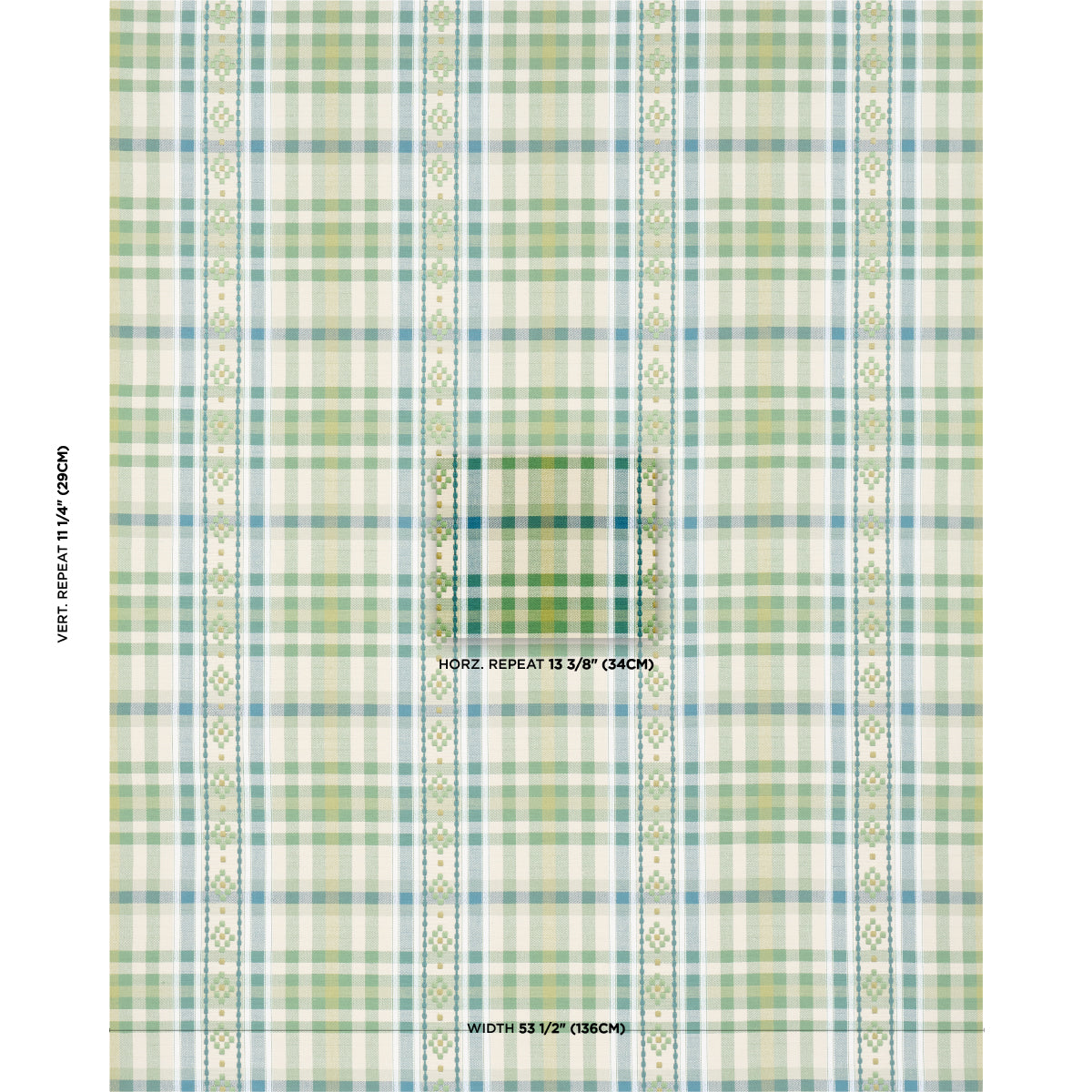 Schumacher Hutton Hand Woven Check Leaf Fabric 84731