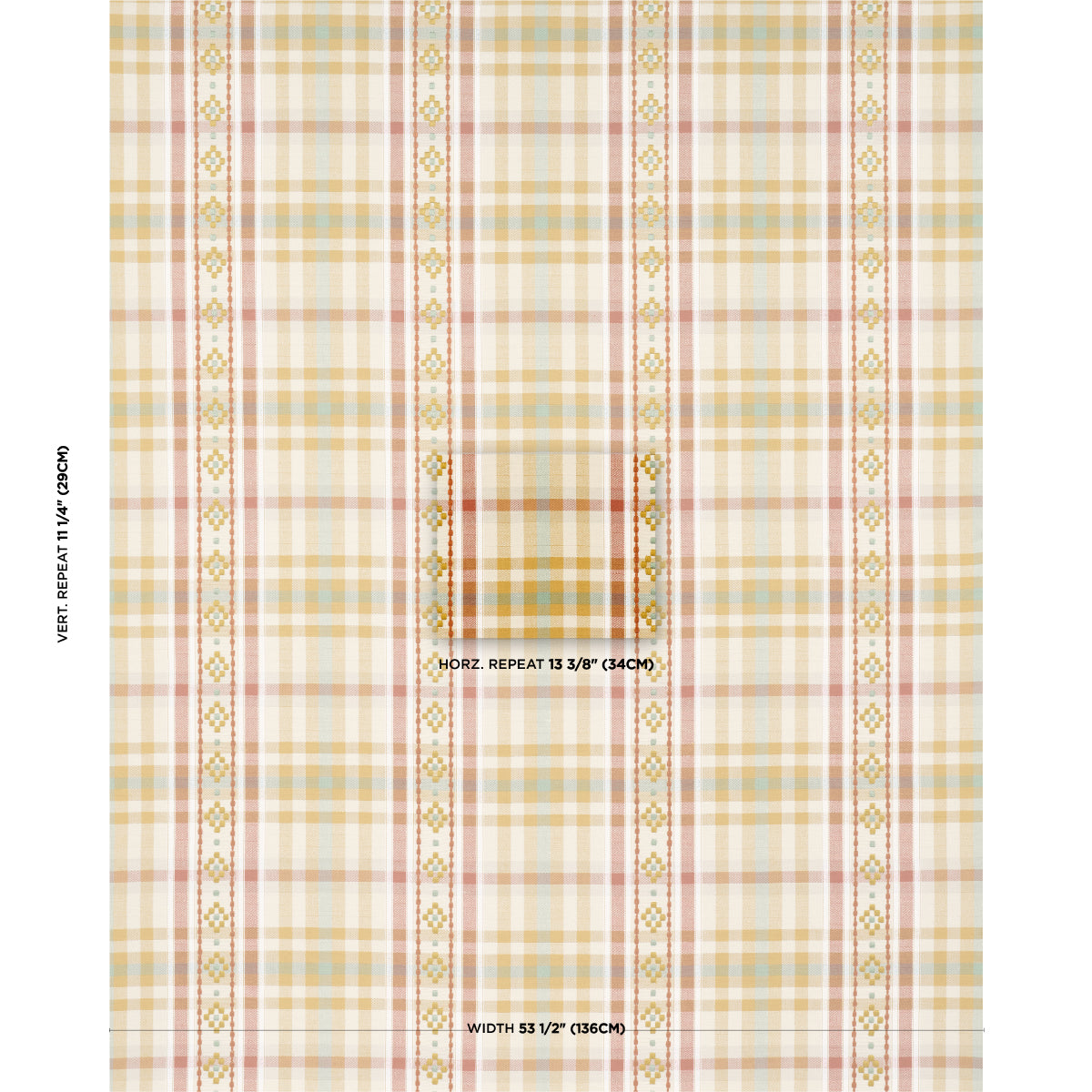 Schumacher Hutton Hand Woven Check Ochre Fabric 84732