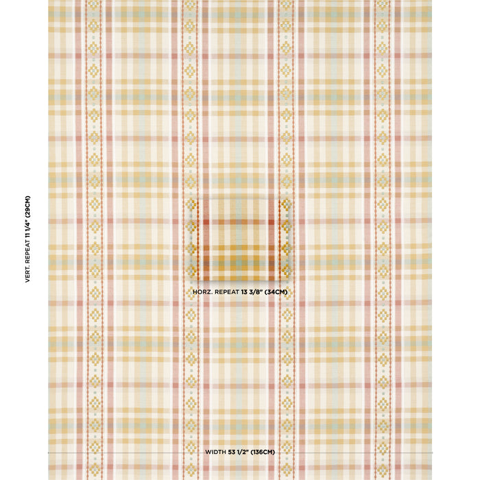 Schumacher Hutton Hand Woven Check Ochre Fabric Sample 84732