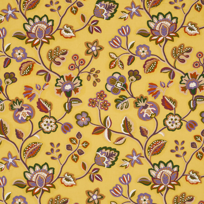 Schumacher Loulou Embroidery Marigold Fabric Sample 84751