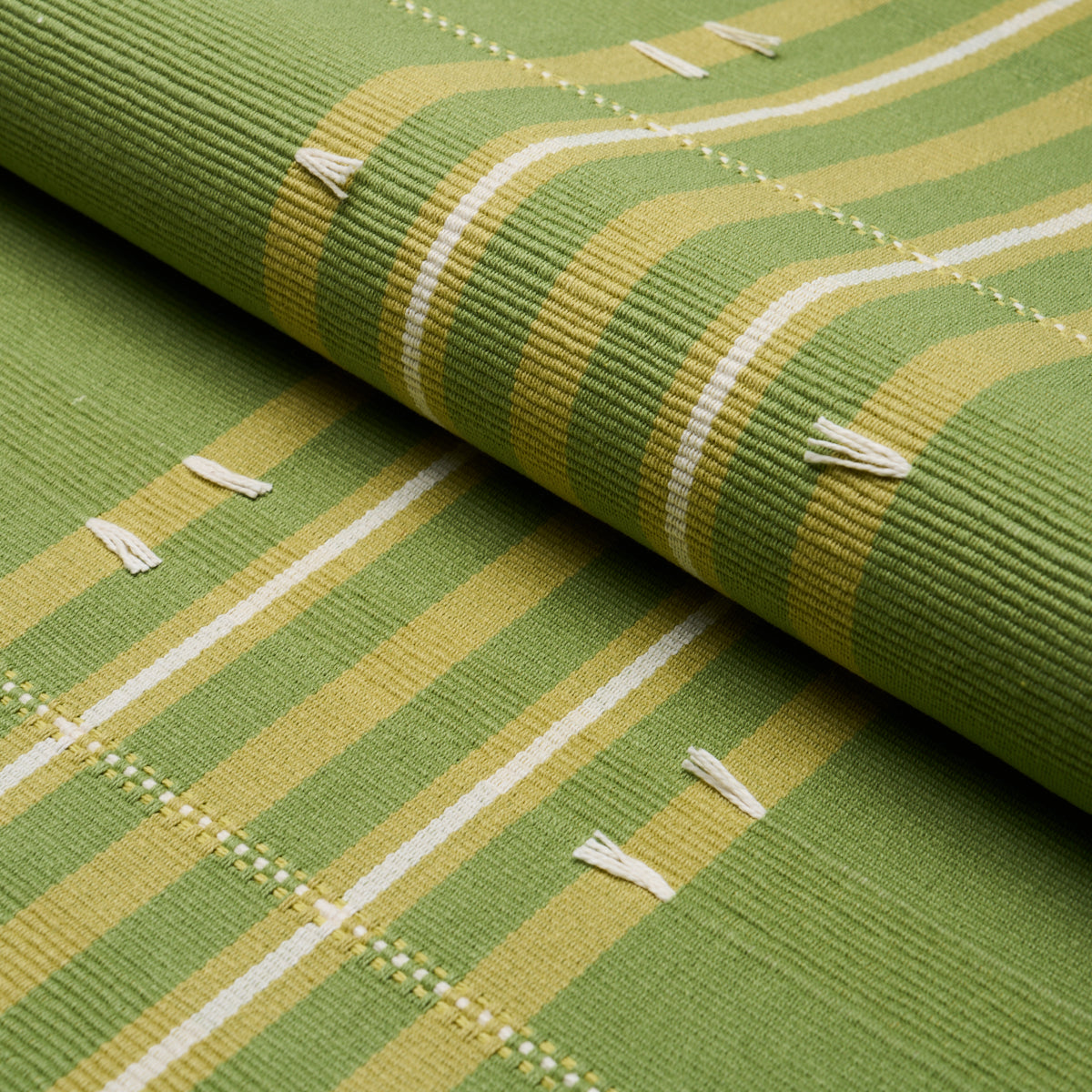 Schumacher Remmy Hand Woven Stripe Leaf Fabric 84781