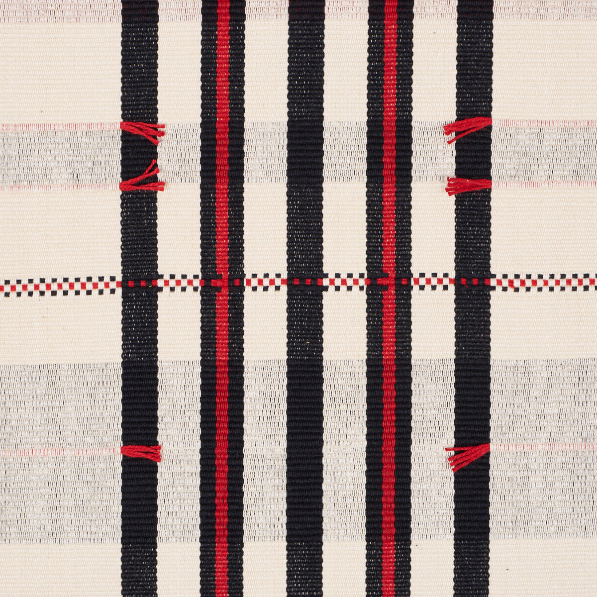 Schumacher Remmy Hand Woven Stripe Noir Fabric 84782