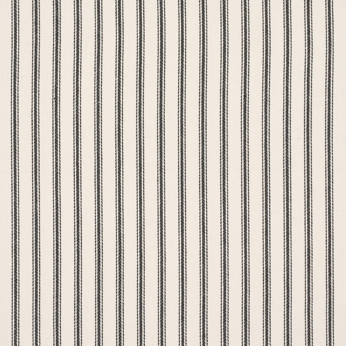 Schumacher Griffin Ticking Stripe Black & White Fabric 84860