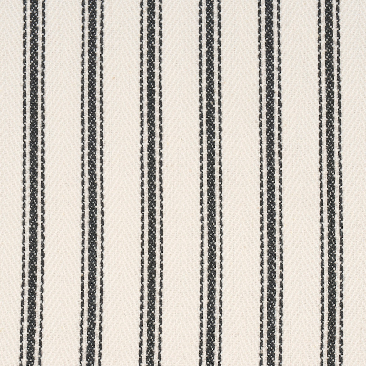 Schumacher Griffin Ticking Stripe Black & White Fabric 84860