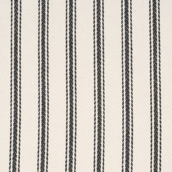 Schumacher Griffin Ticking Stripe Black & White Fabric Sample 84860