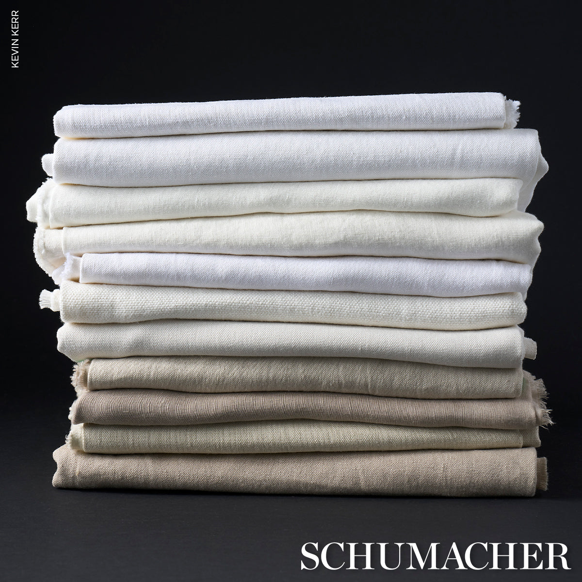 Schumacher Jumi Stonewashed Linen White Fabric 84902