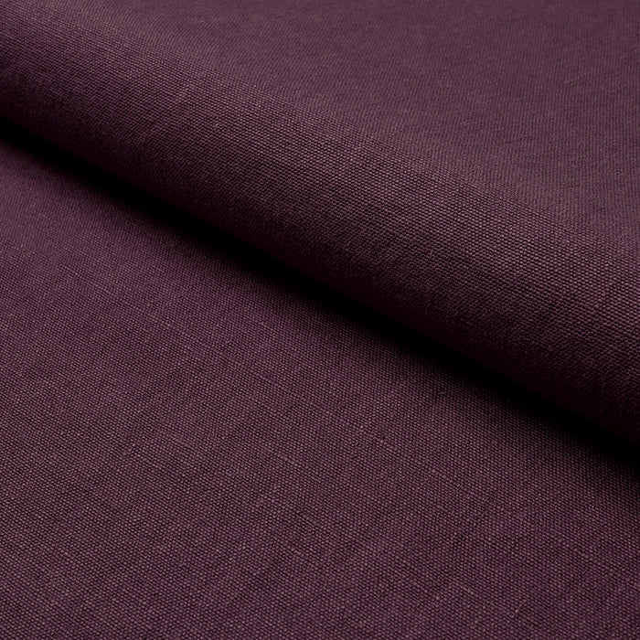 Schumacher Jumi Stonewashed Linen Aubergine Fabric Sample 84911