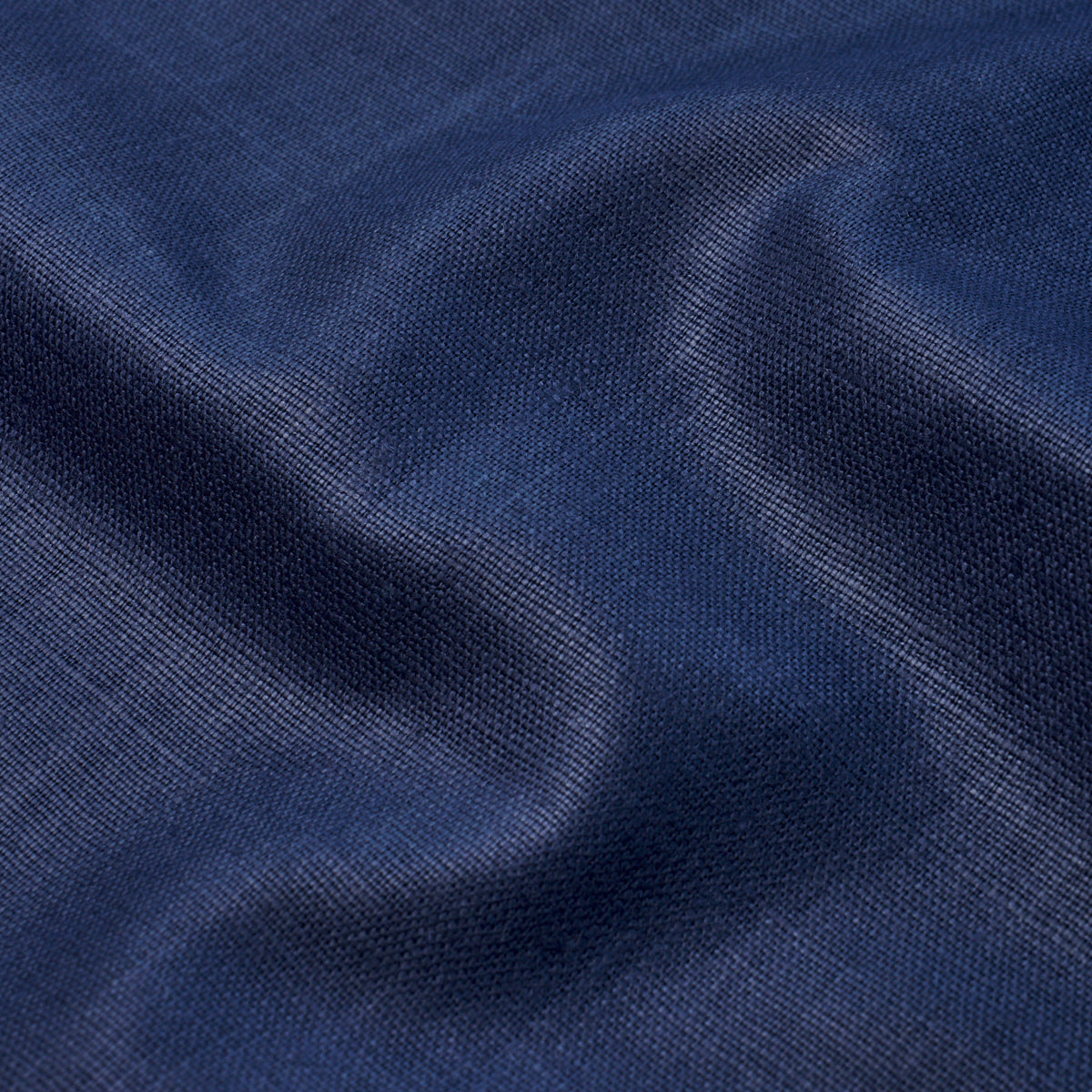 Schumacher Leo Glazed Linen Navy Fabric 84964